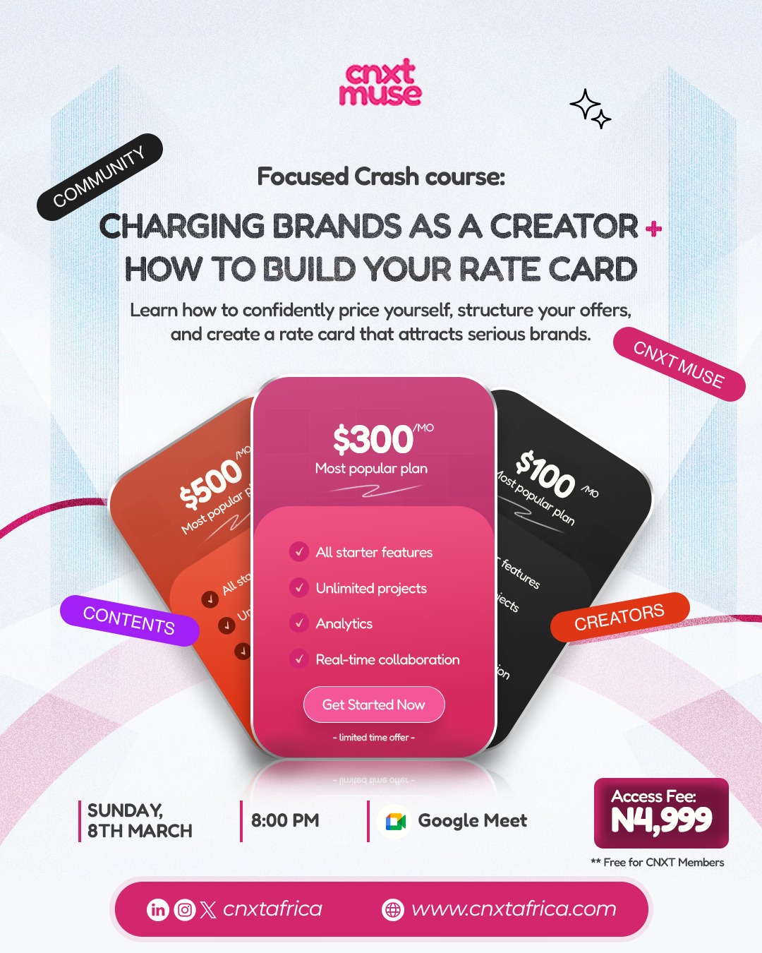 Creating a Rate Card as a Creator